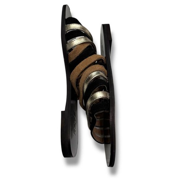 Raye Multi Strap Flat Slide Sandals Multicolor Leather Size EU 37 US 6.5 - Picture 7 of 9